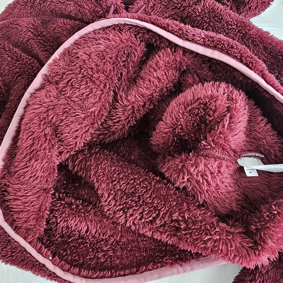 NIKE SPORTSWEAR PLUSH FAUX FUR HOODIE Women's Small Fuschia Pink Pocket SOFT - Picture 11 of 11